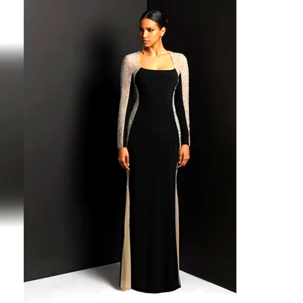 Excape Caviar Beaded Gown